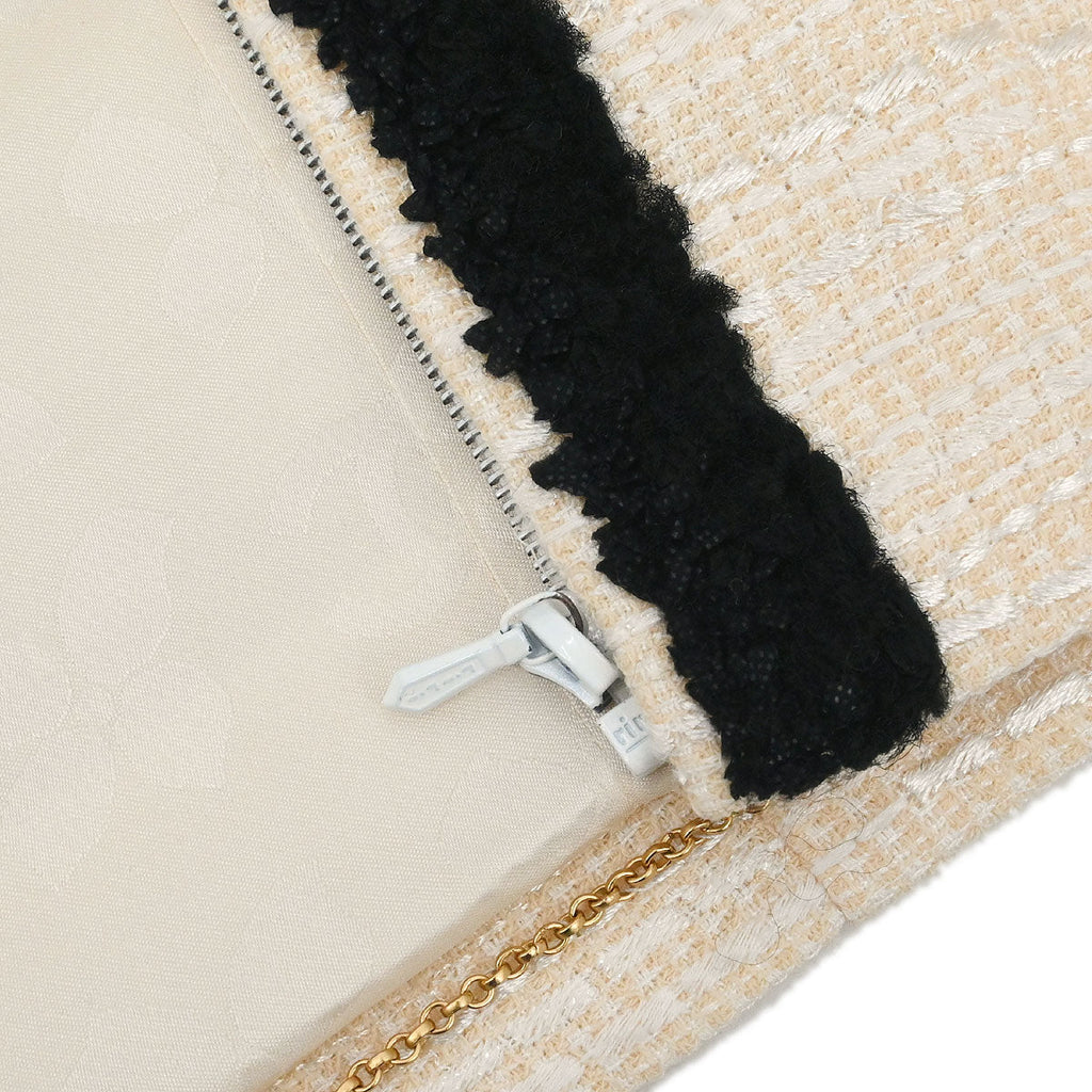 Chanel 2002 Collarless Single Breasted Jacket Ivory