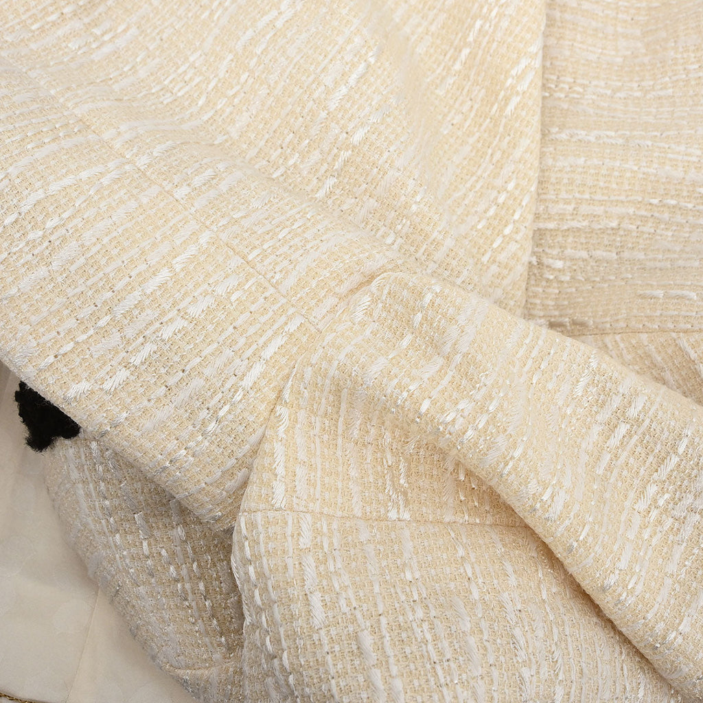 Chanel 2002 Collarless Single Breasted Jacket Ivory