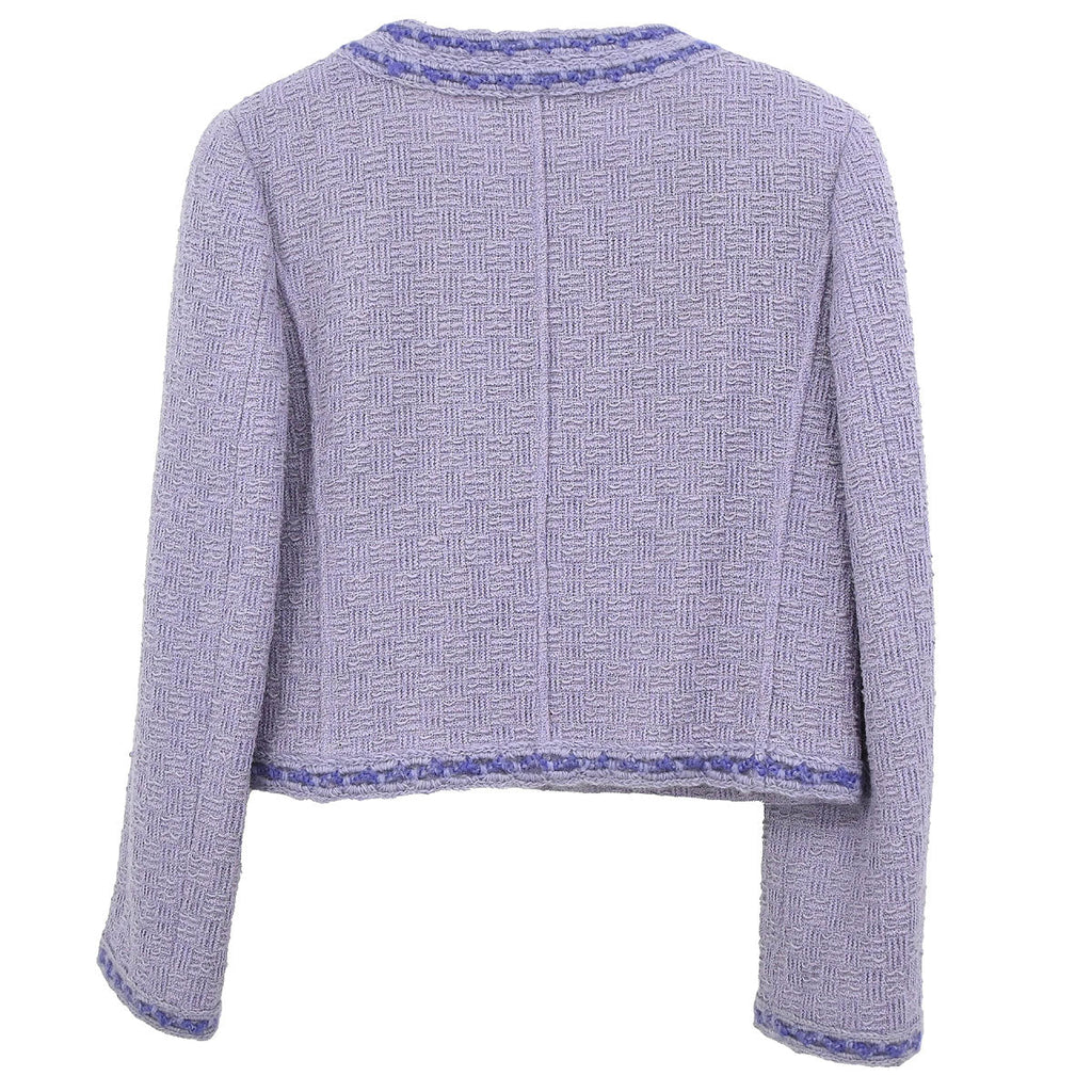 Chanel 1998 Collarless Jacket Purple #38