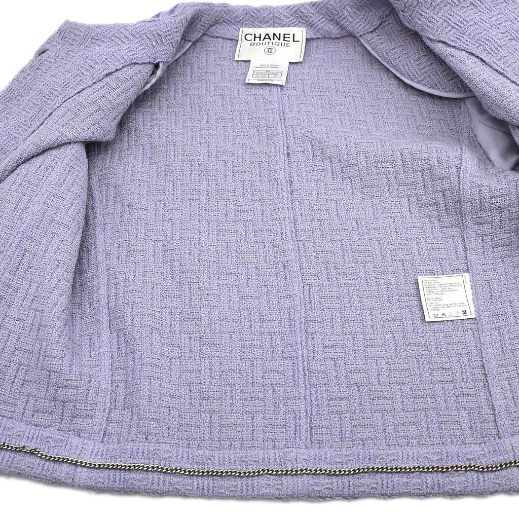 Chanel 1998 Collarless Jacket Purple #38