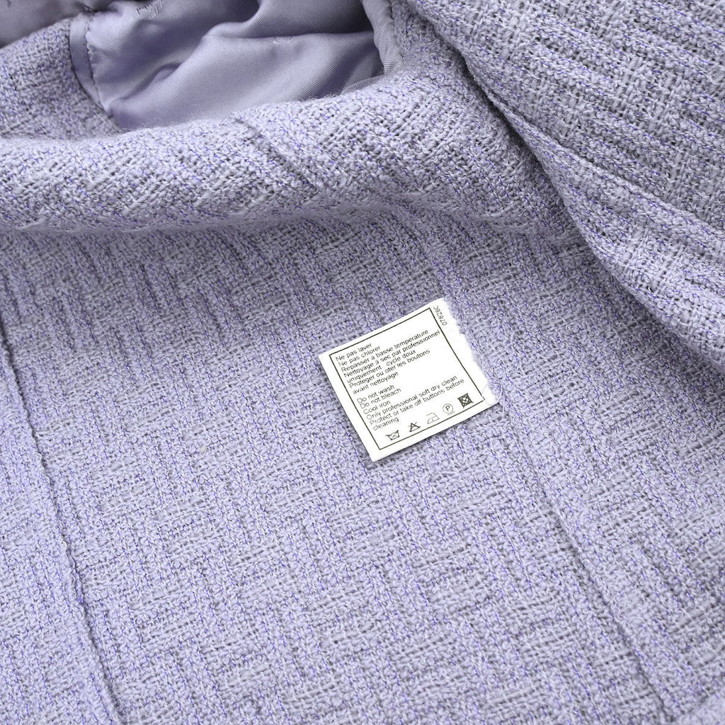 Chanel 1998 Collarless Jacket Purple #38