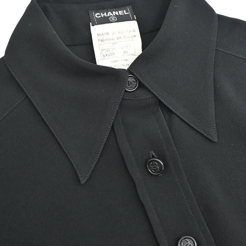 Chanel 1998 Blouse Shirt Black #38