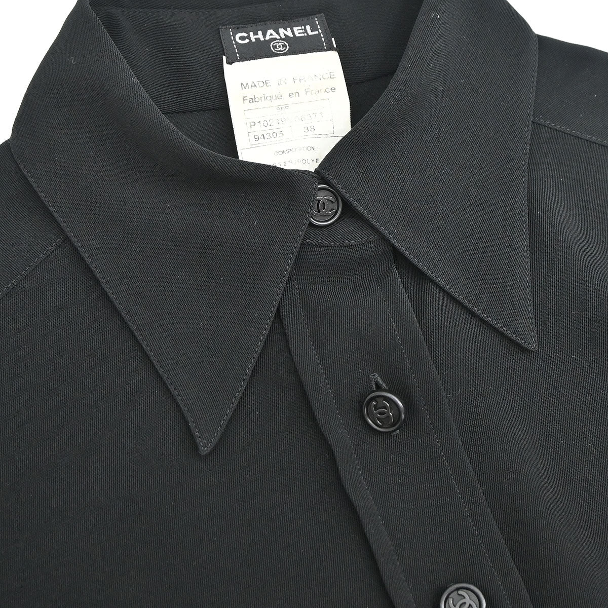 Chanel 1998 Blouse Shirt Black #38