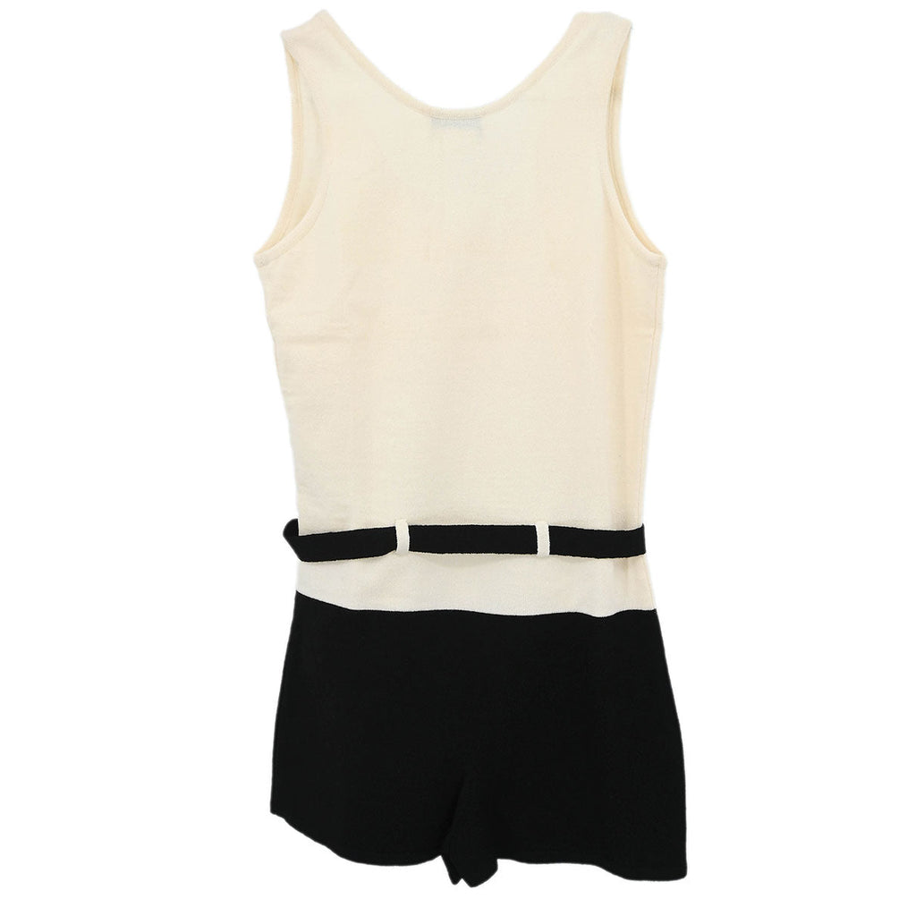 Chanel 1998 Jumpsuit Sleeveless White Black #38