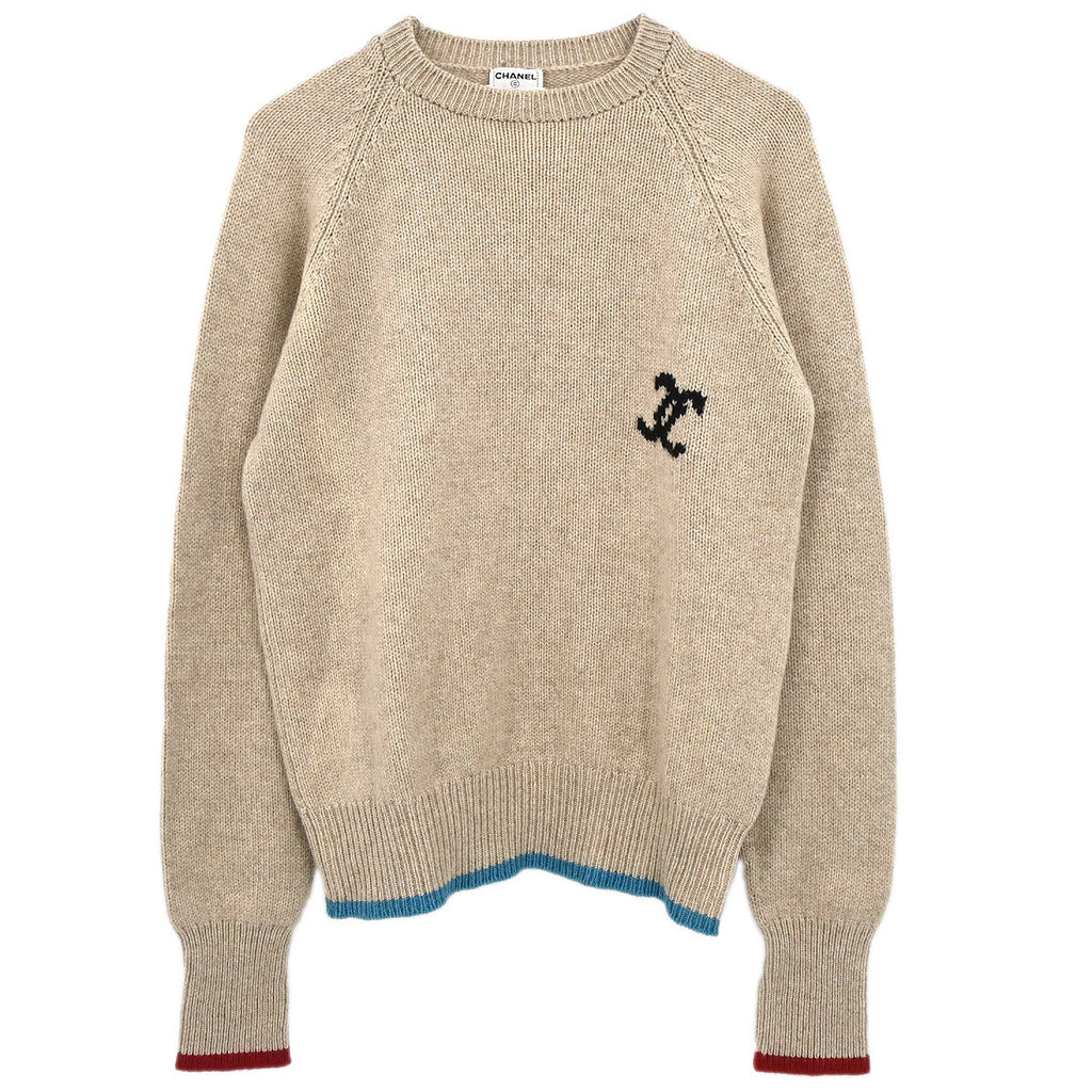 Chanel 1996 Sweater Knit Top Beige #44