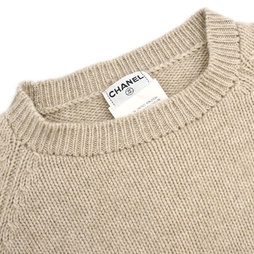 Chanel 1996 Sweater Knit Top Beige #44
