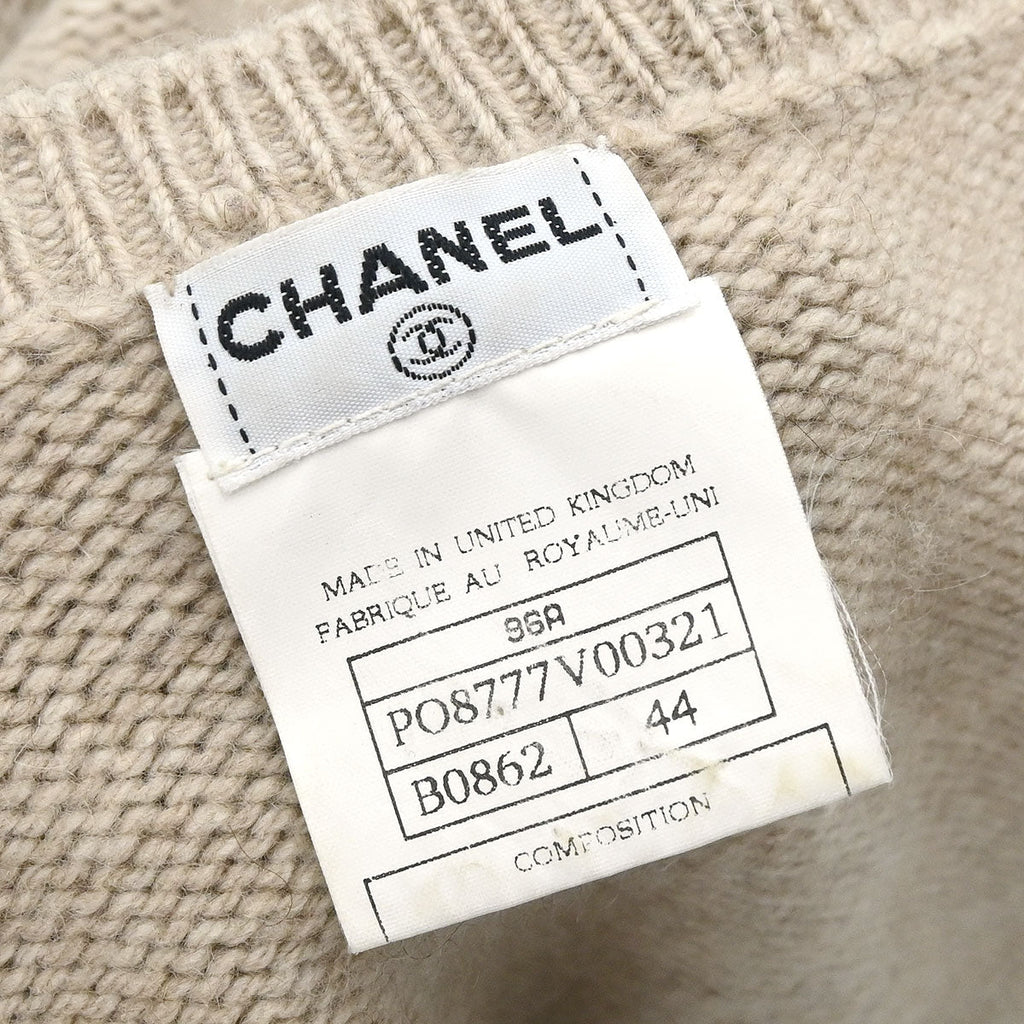 Chanel 1996 Sweater Knit Top Beige #44