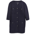 Chanel 2014-2015 Collarless Coat Navy #40