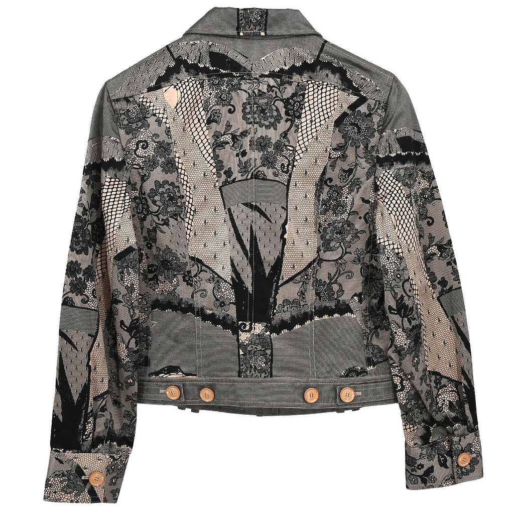 Christian Dior 2006 Single Breasted Jacket Lace Pink Black #38