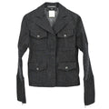 Chanel 2003 Single Breasted Denim Jacket Black #36