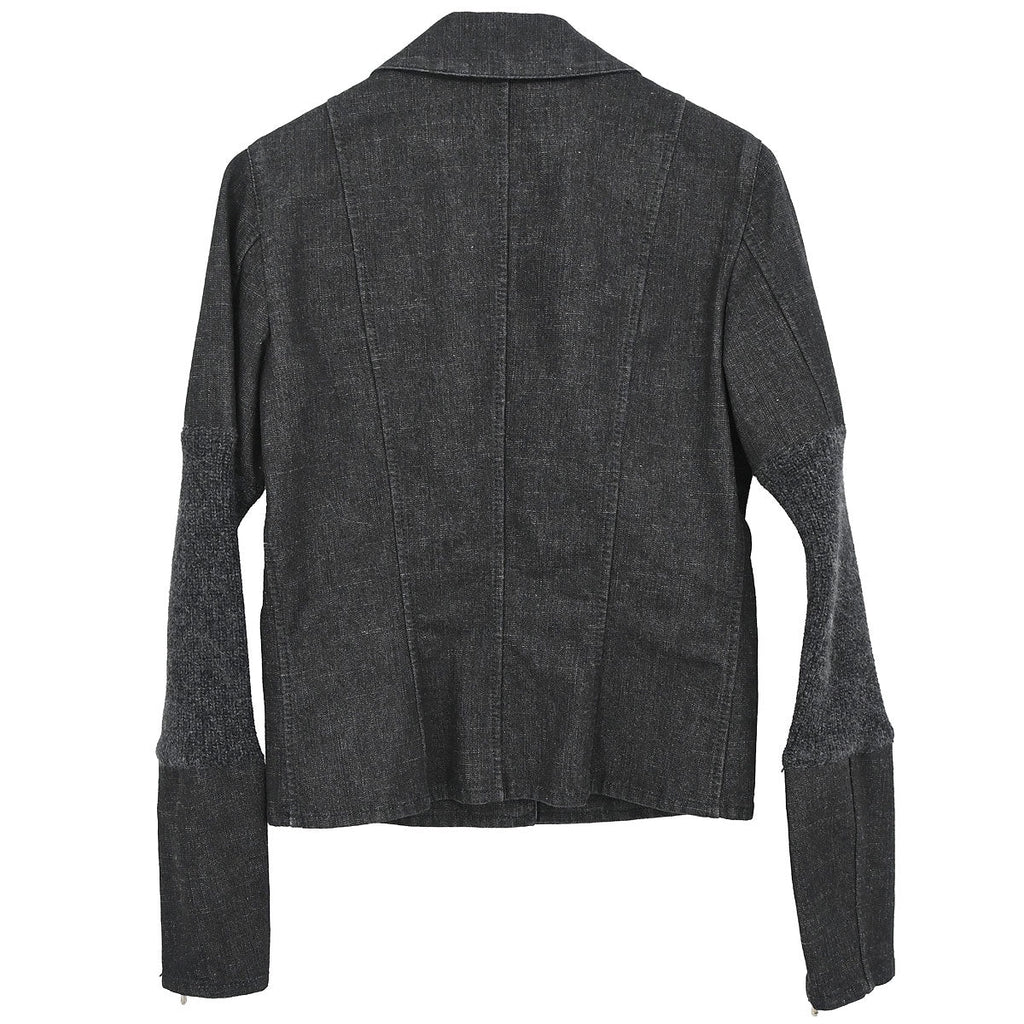 Chanel 2003 Single Breasted Denim Jacket Black #36