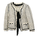 Chanel 2005 Single Breasted Collarless Jacket White #40