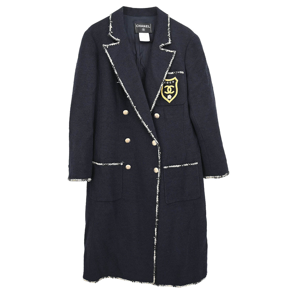 Chanel 2005 Emblem Double Breasted Jacket Navy #46
