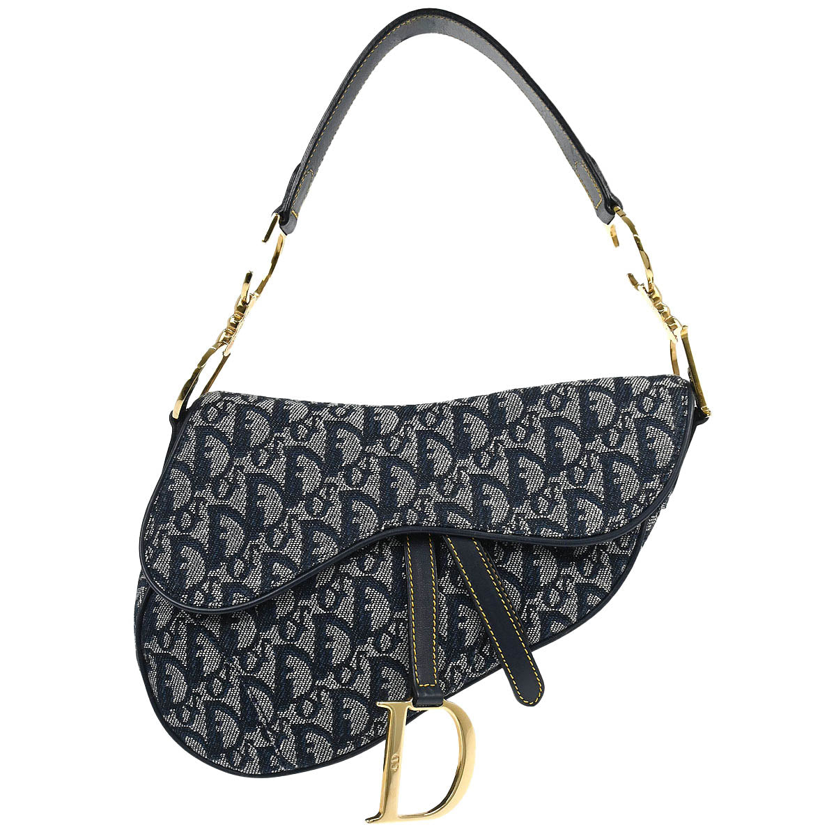 Christian Dior Navy Trotter Saddle Handbag
