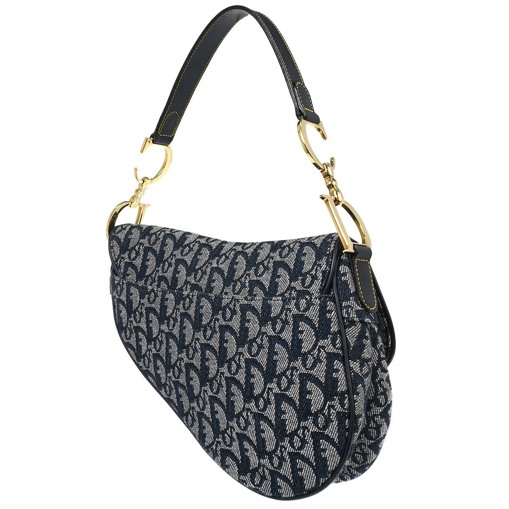 Christian Dior Navy Trotter Saddle Handbag