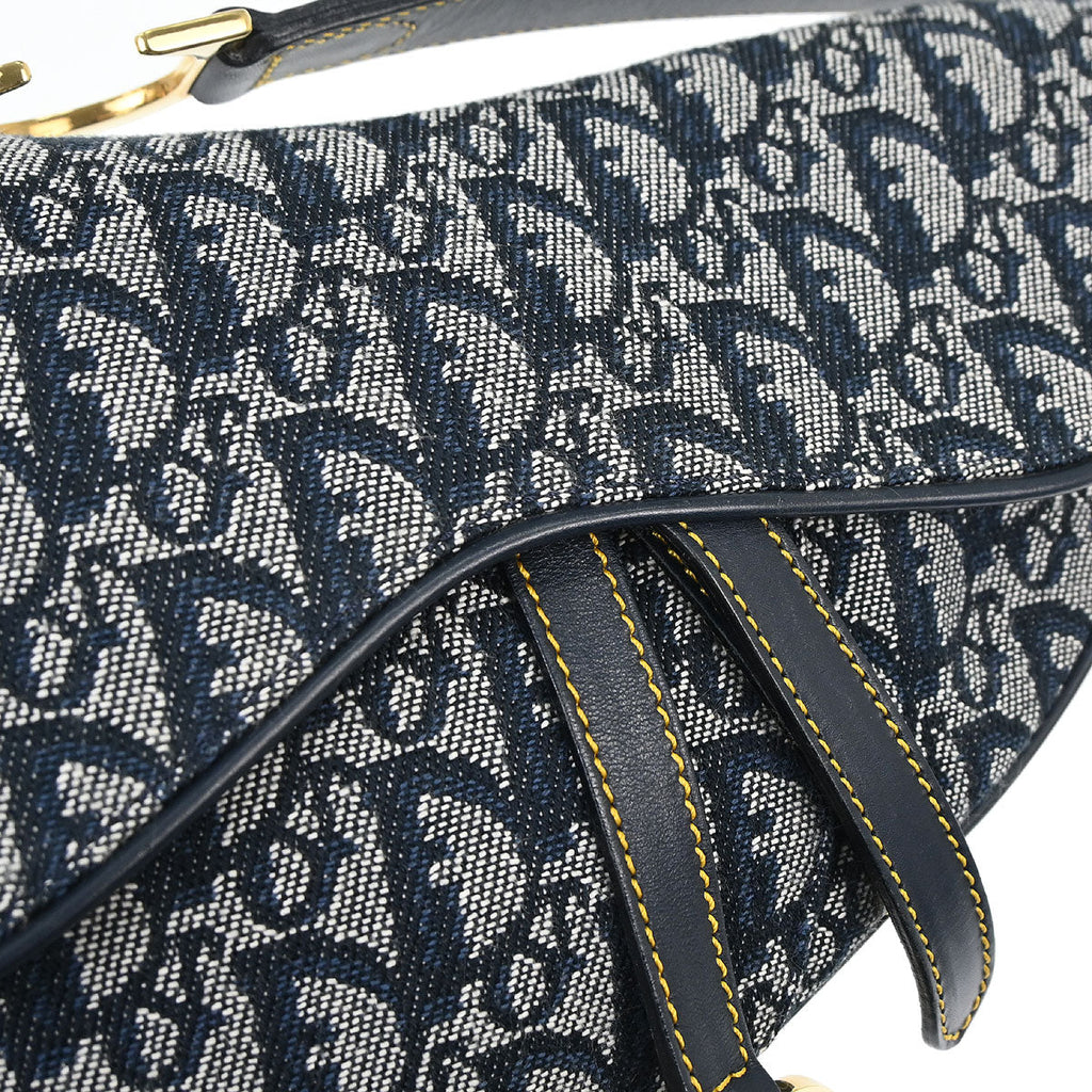 Christian Dior Navy Trotter Saddle Handbag