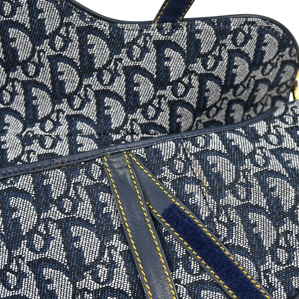 Christian Dior Navy Trotter Saddle Handbag