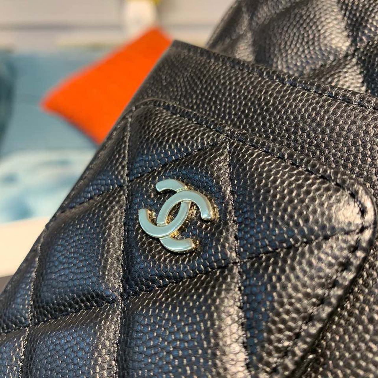 Chanel Classic Cluth With Chain Black For Women Wallet 7in/18cm AP0990