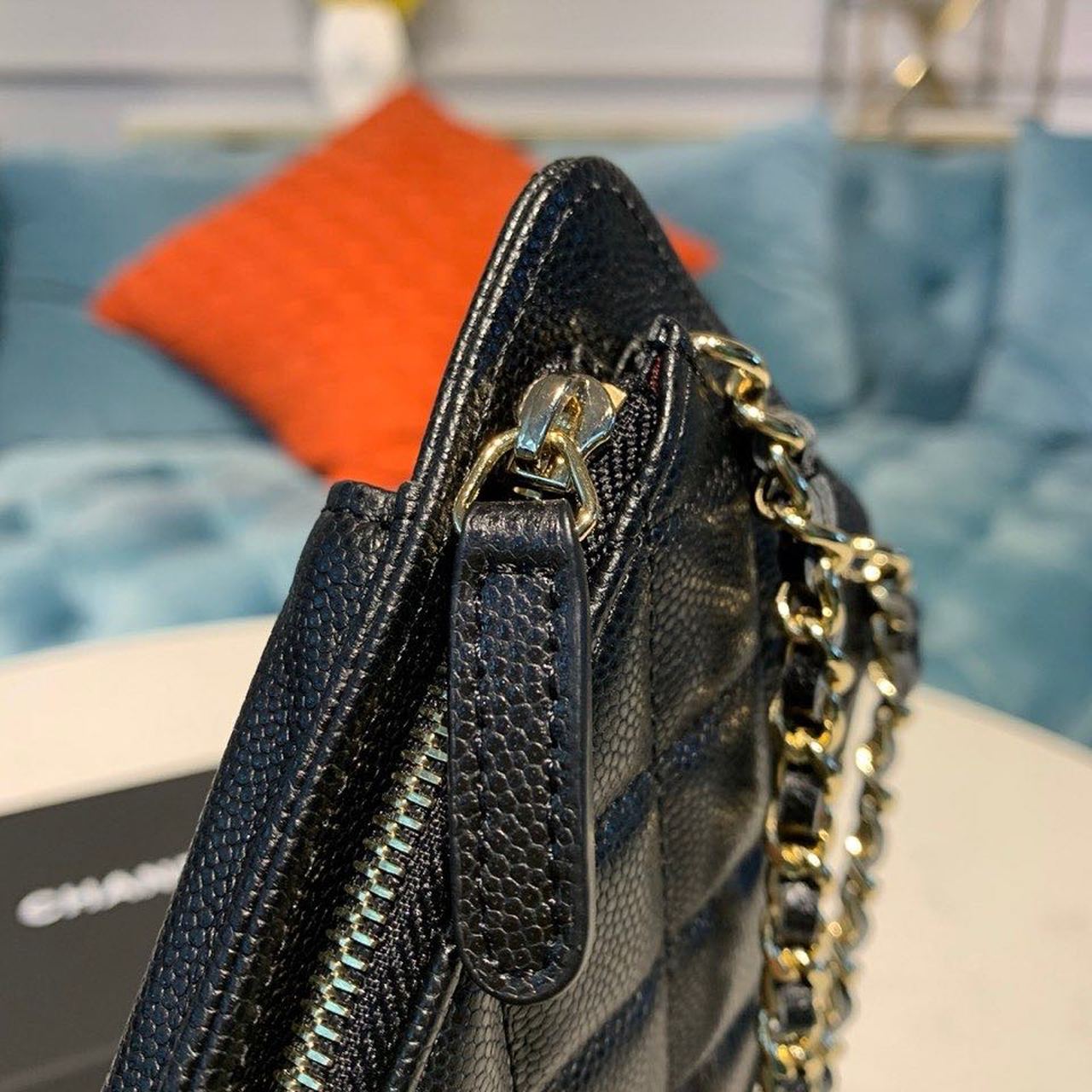 Chanel Classic Cluth With Chain Black For Women Wallet 7in/18cm AP0990