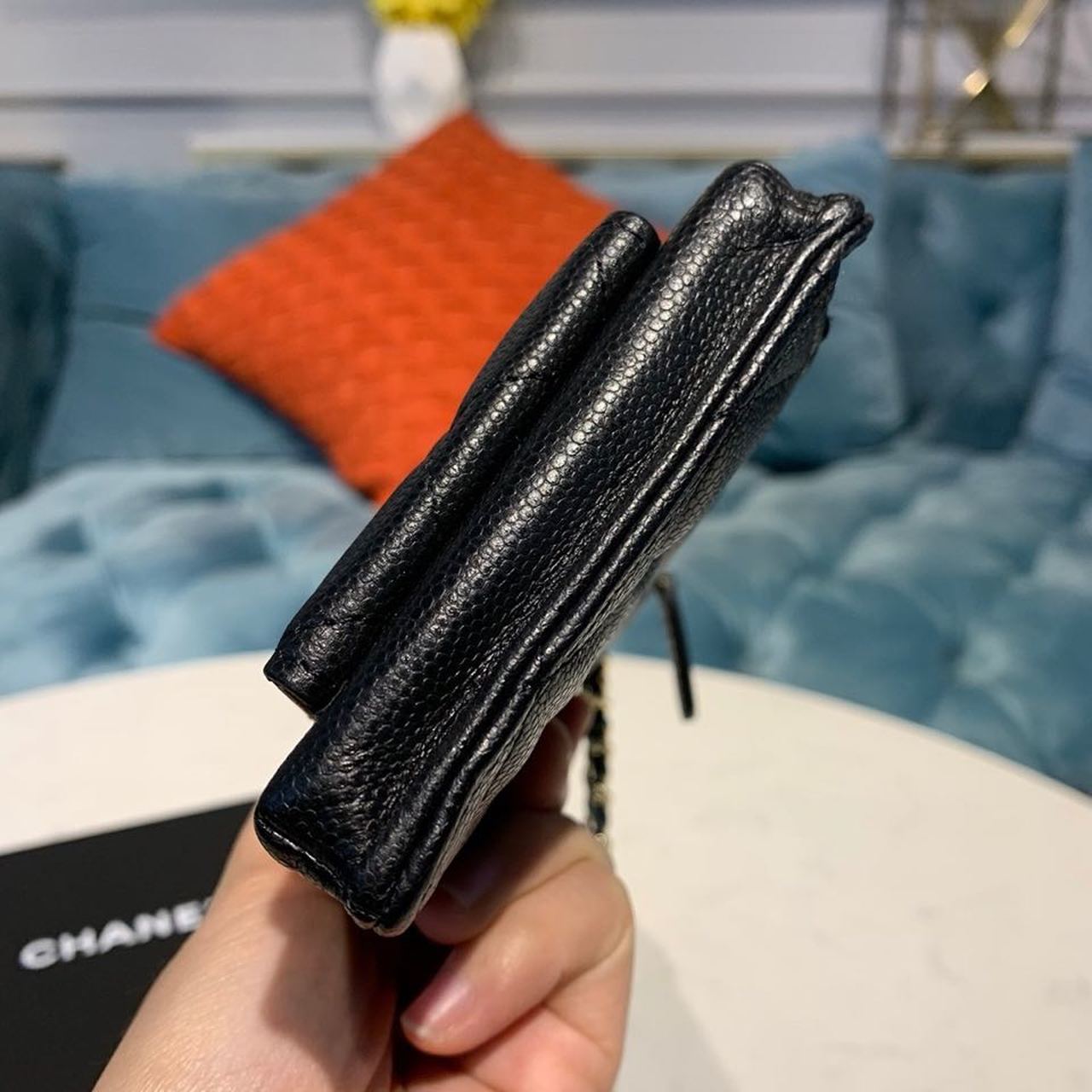 Chanel Classic Cluth With Chain Black For Women Wallet 7in/18cm AP0990
