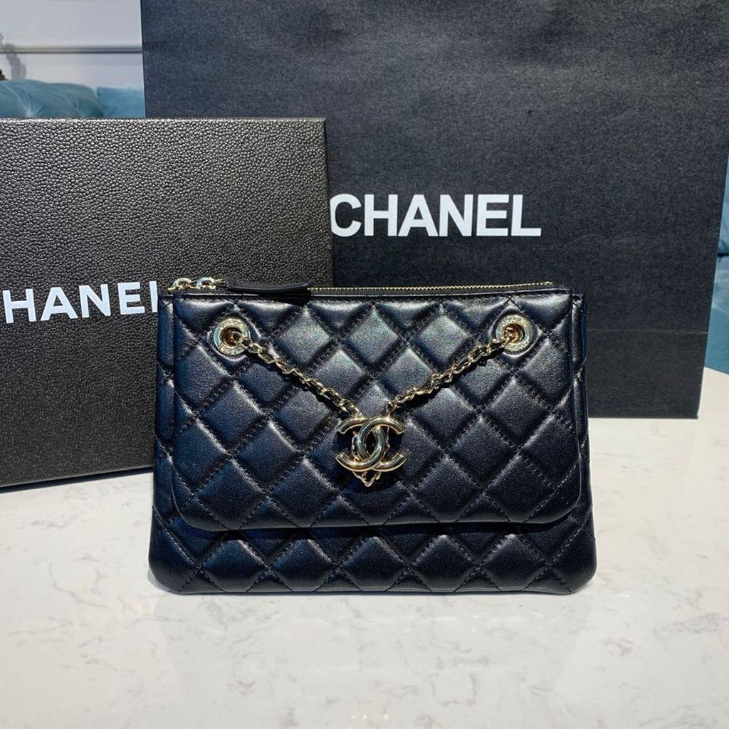 Chanel Small Double Case Bag With Strap Black For Women, Women’s Bags, Shoulder And Crossbody Bags 9in/23cm AP1074
