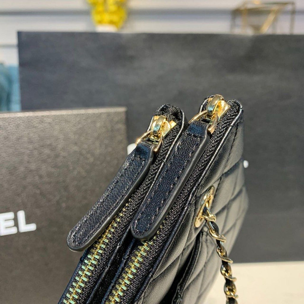 ChanelSmall Double Case Bag With Strap Black For Women Bags, Shoulder And Crossbody Bags 9in/23cm AP1074