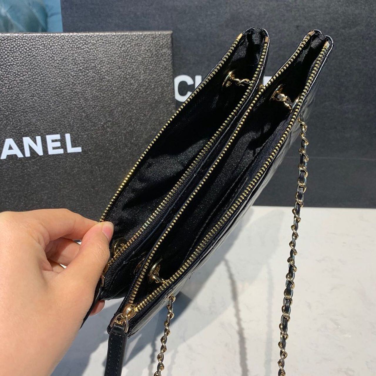ChanelSmall Double Case Bag With Strap Black For Women Bags, Shoulder And Crossbody Bags 9in/23cm AP1074