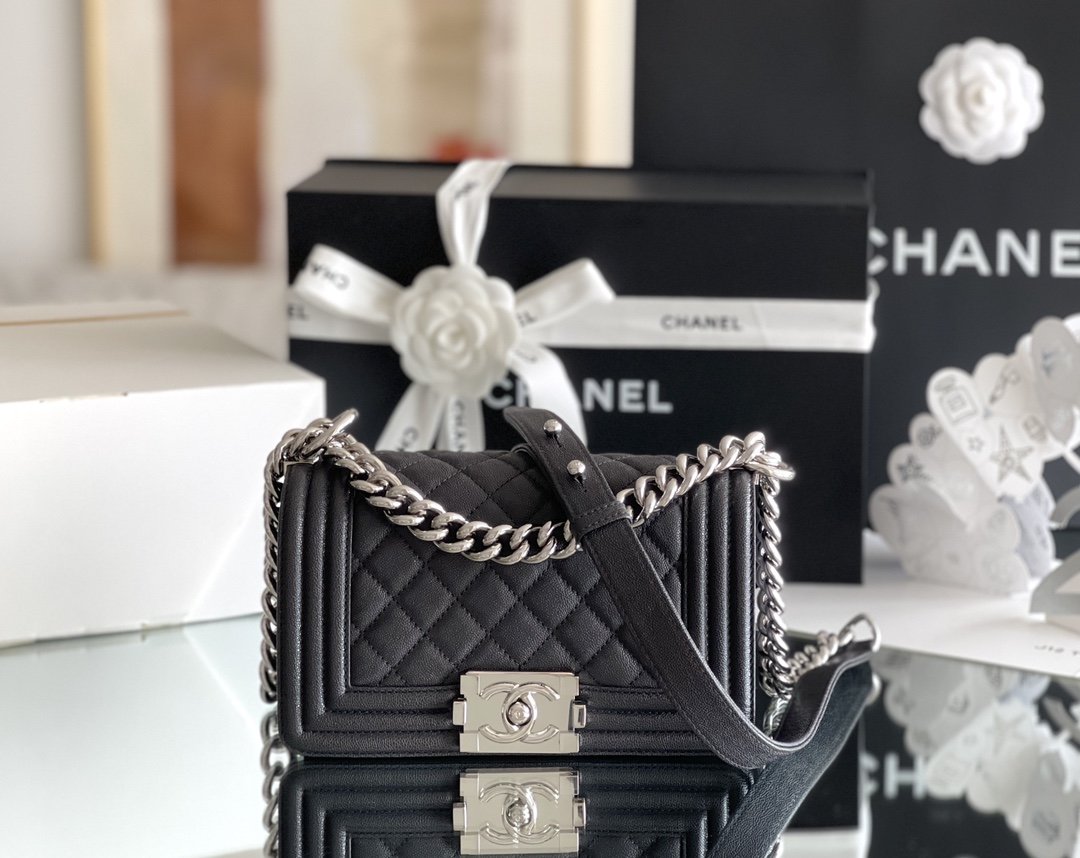 ChanelMini Classic GlamIapbag Black For Women 15cm/5.9 in
