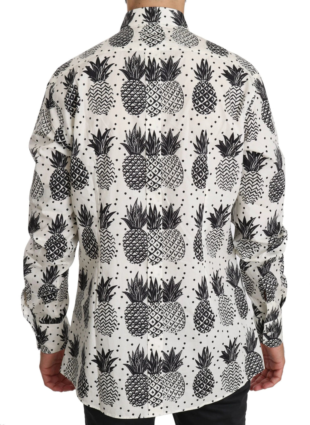 Dolce & Gabbana White Pineapple Cotton Top Shirt