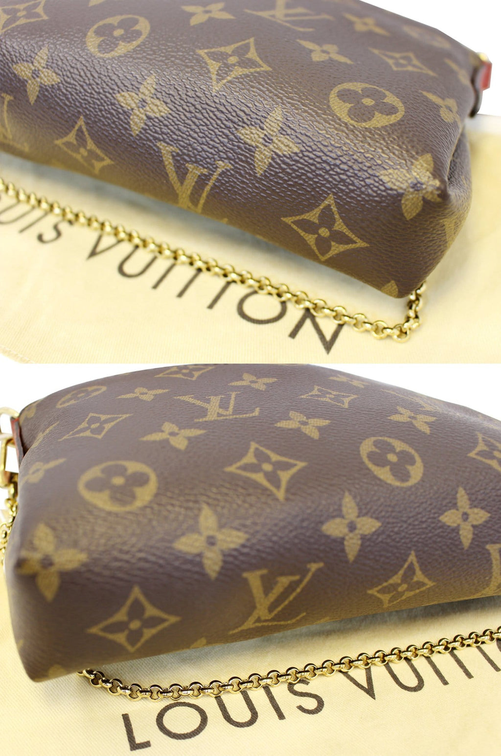 LOUIS VUITTON Monogram Canvas Pallas Clutch Crossbody Bag