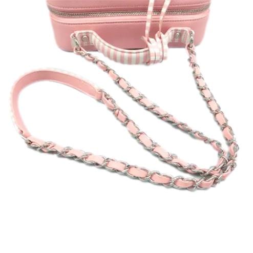 Chanel Vanity Case Filigree CC Medium Caviar Quilted Shoulder Bag Pink