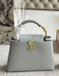 Louis Vuitton Capucines BB Taurillon GREY For Women, Women’s Bags, Shoulder And Crossbody Bags 10.6in/27cm Louis Vuitton