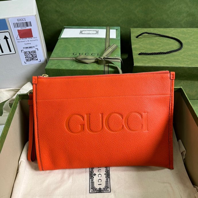 Glami Clutch With Glami Logo Orange For Men 12in/31cm  Glami