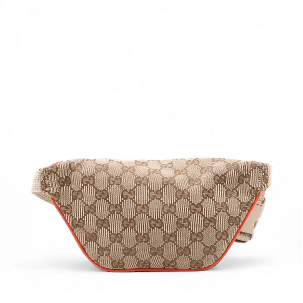 Gucci Ophidia Zip Belt Bag Gg Velvet Beige Canvas Clutche & Pouche Bag (Pre-Owned)
