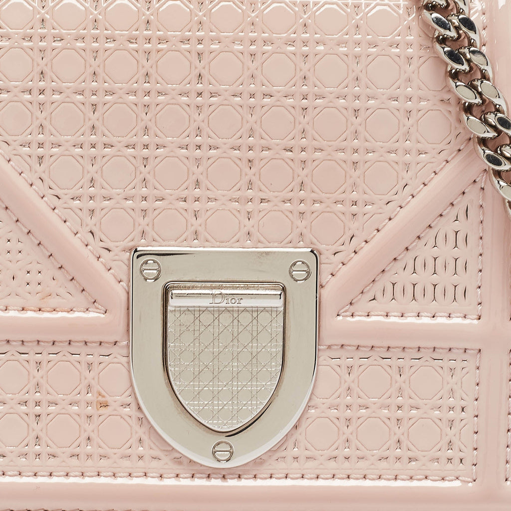 Dior Pink Micro Cannage  Leather Baby Diorama Chain Bag..