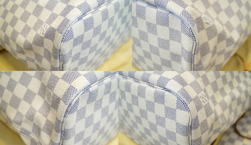 LOUIS VUITTON Neverfull MM Damier Azur  Tote Shoulder Bag