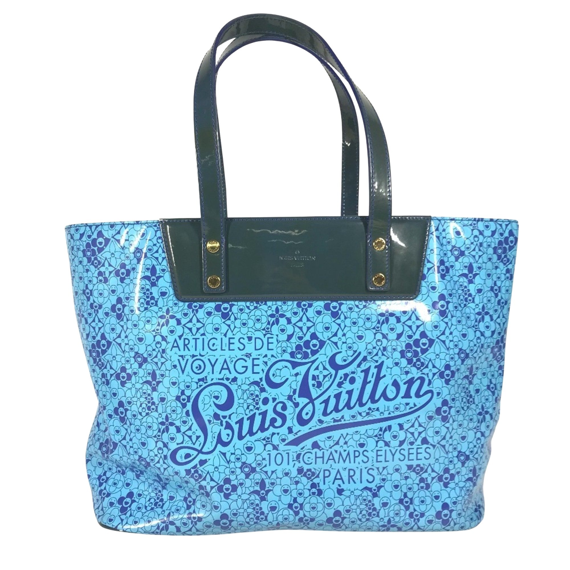 Louis Vuitton Blossom Tote Patent Leather Blue Patent_Leather Handbag