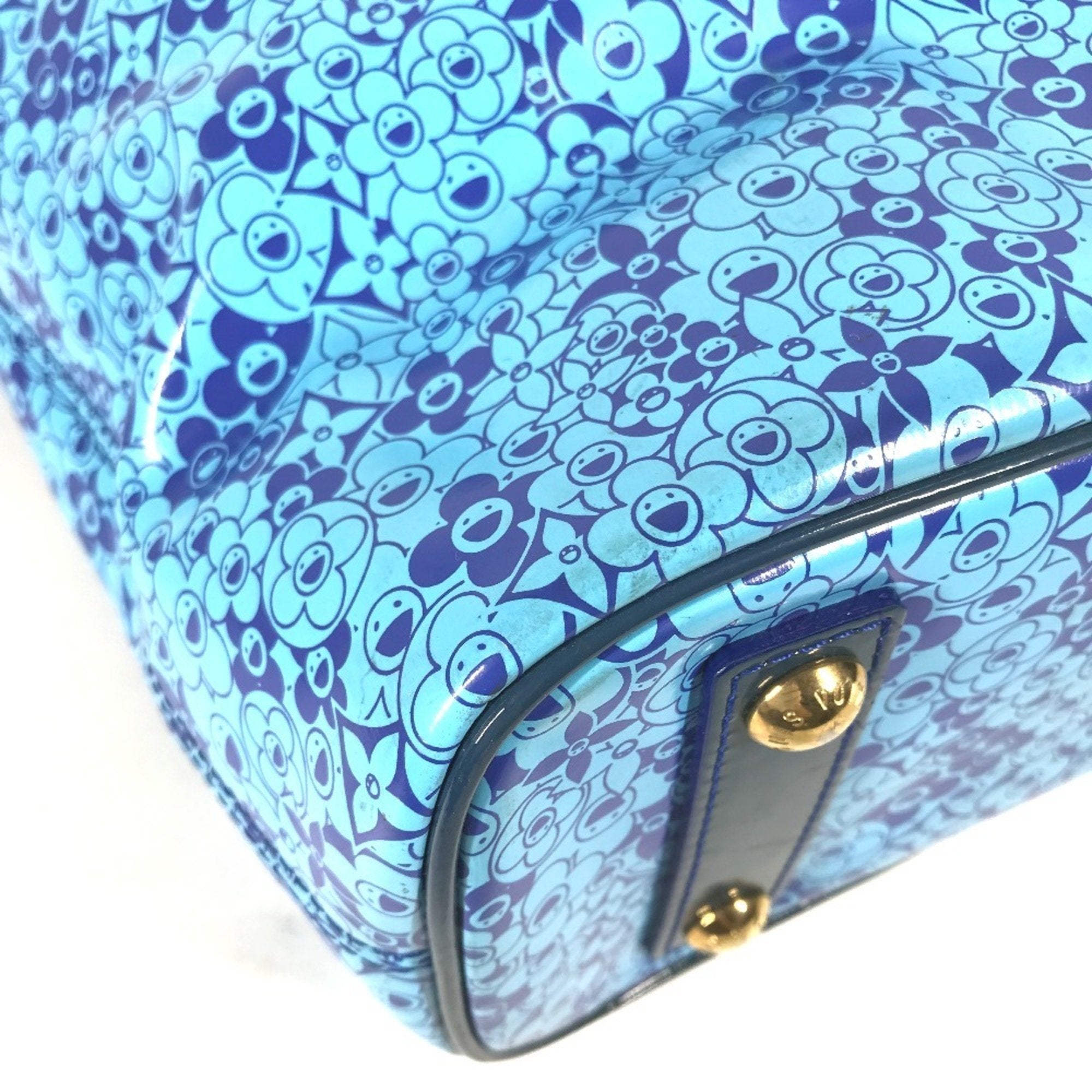 Louis Vuitton Blossom Tote Patent Leather Blue Patent_Leather Handbag