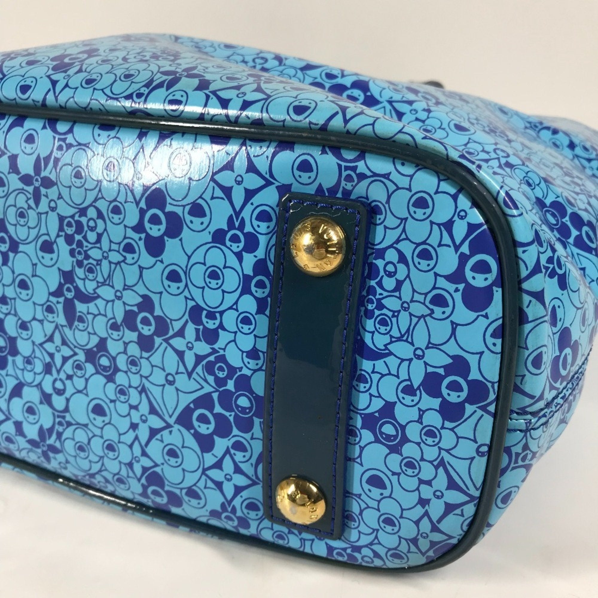 Louis Vuitton Blossom Tote Patent Leather Blue Patent_Leather Handbag