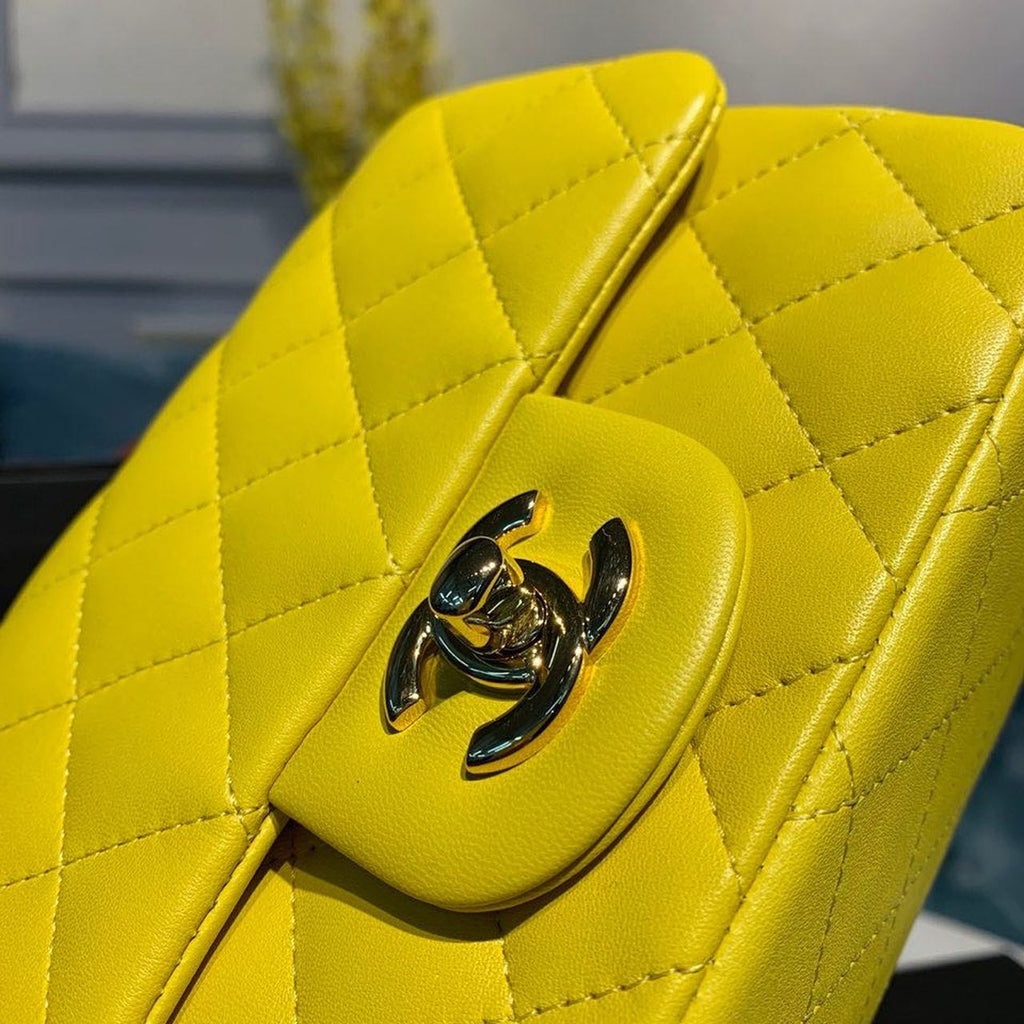 Chanel Mini Flap Bag Yellow For Women, Women’s Bags, Shoulder And Crossbody Bags 6.7in/17cm A35200