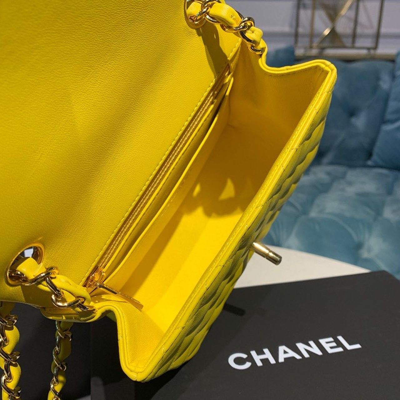 Chanel Mini Flap Bag Yellow For Women, Women’s Bags, Shoulder And Crossbody Bags 6.7in/17cm A35200
