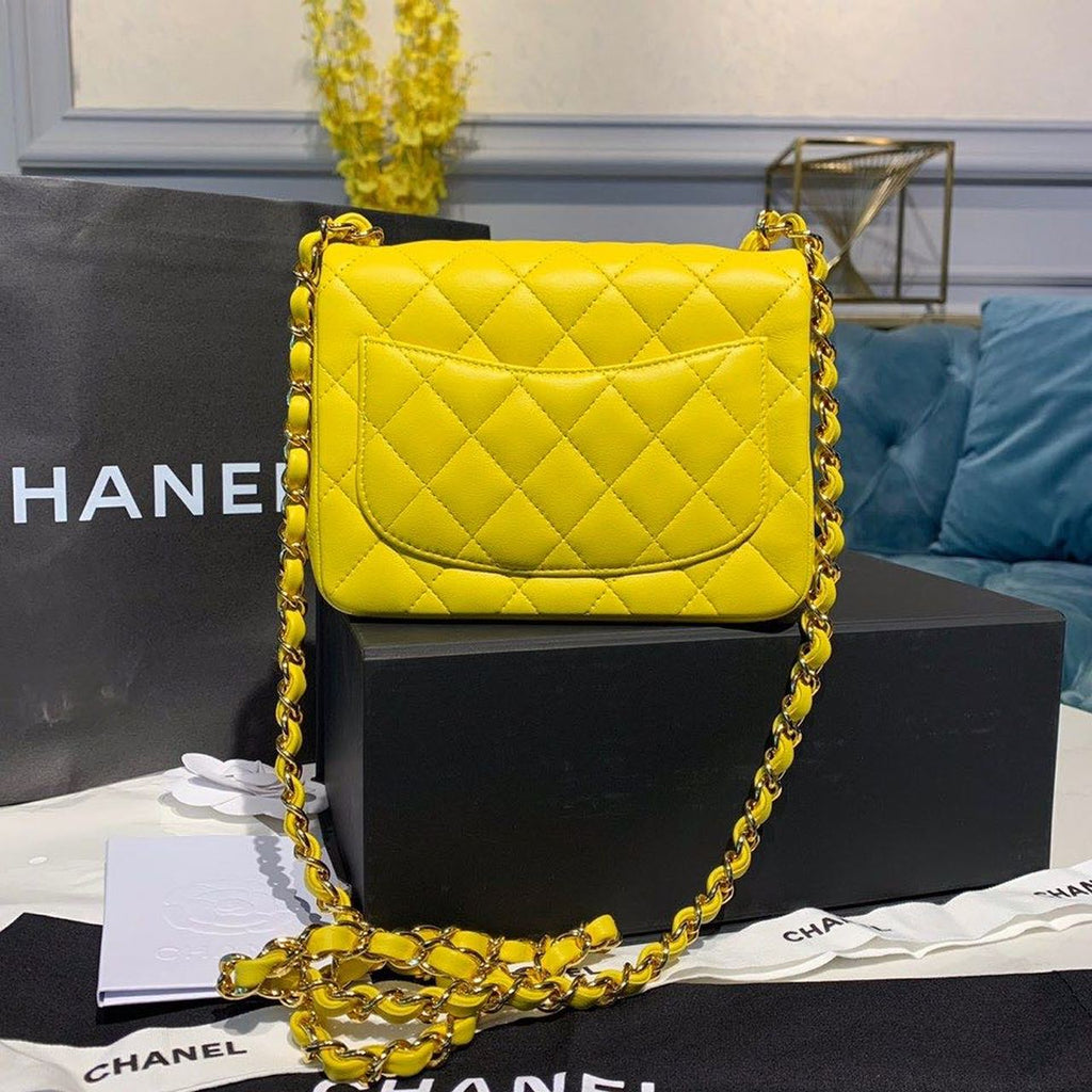 Chanel Mini Flap Bag Yellow For Women, Women’s Bags, Shoulder And Crossbody Bags 6.7in/17cm A35200