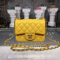 ChanelMini GlamIap Bag Caviar Yellow For Women Bags, Shoulder And Crossbody Bags 6.7in/17cm A35200