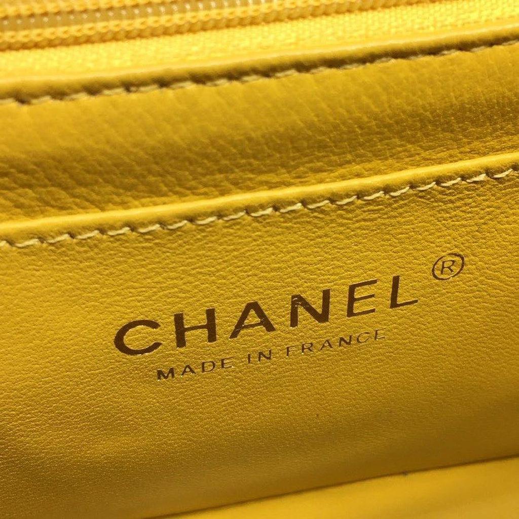 ChanelMini GlamIap Bag Caviar Yellow For Women Bags, Shoulder And Crossbody Bags 6.7in/17cm A35200