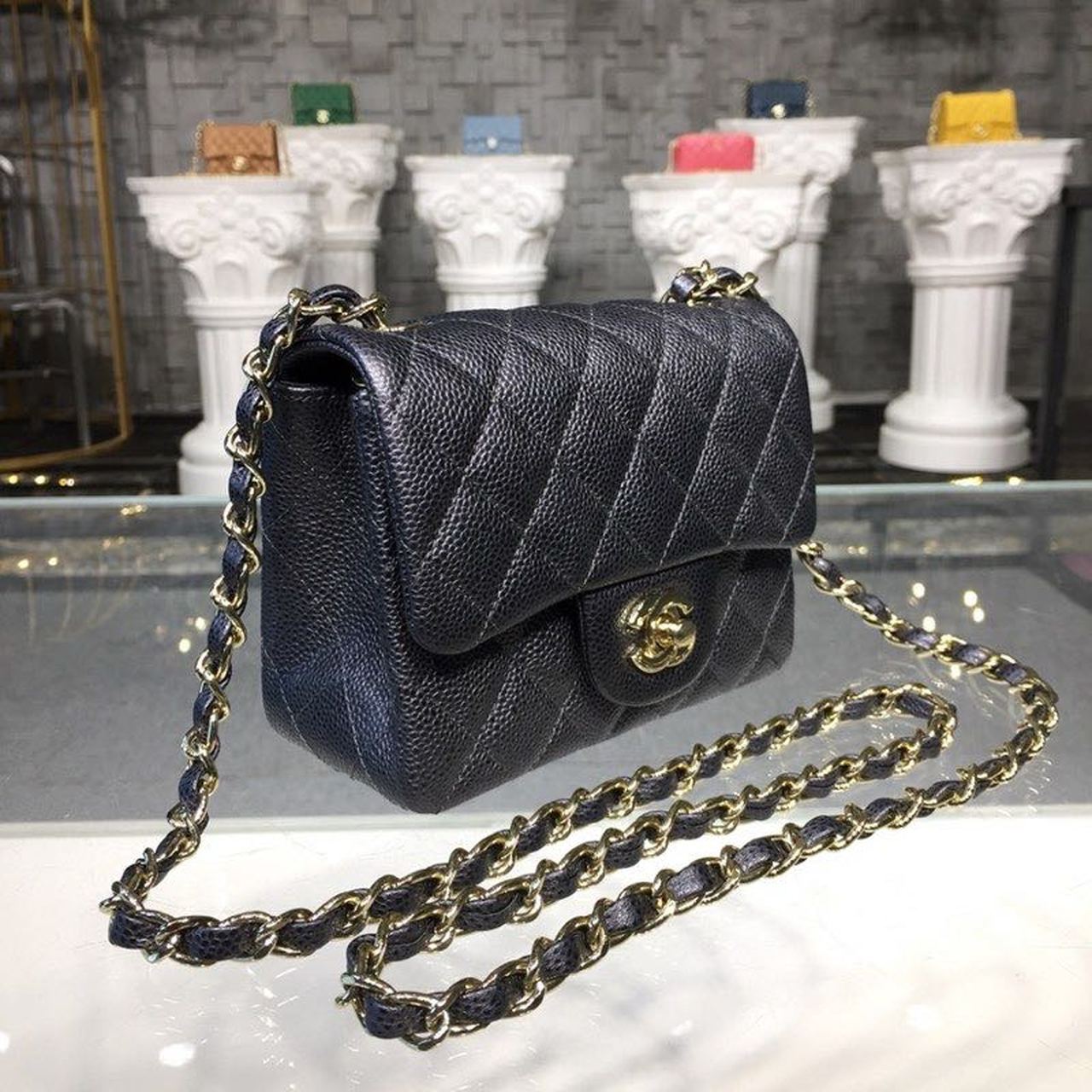 ChanelMini GlamIap Bag Caviar Black For Women Bags, Shoulder And Crossbody Bags 6.7in/17cm A35200