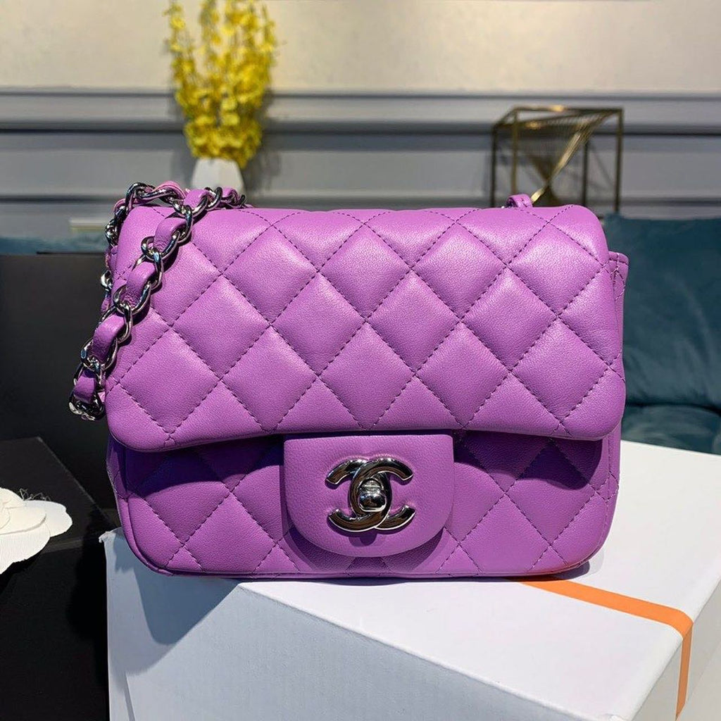 ChanelMini Flap Bag Purple For Women, Women’s Bags, Shoulder And Crossbody Bags 6.7in/17cm A35200