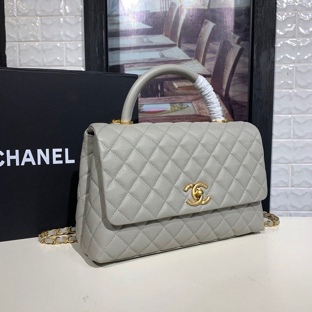 ChanelLarge GlamIap Bag With Top Handle Grey For Women Handbags, Shoulder And Crossbody Bags 11in/28cm A92991