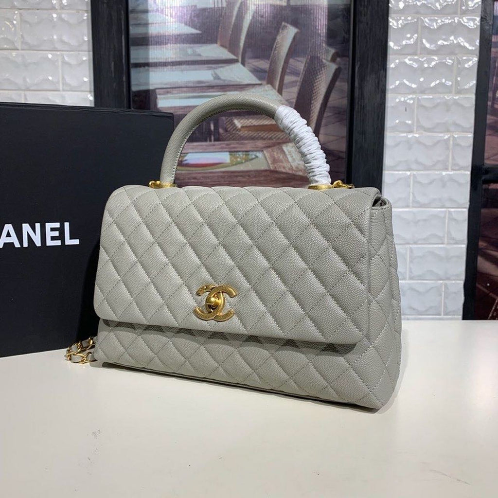 ChanelLarge GlamIap Bag With Top Handle Grey For Women Handbags, Shoulder And Crossbody Bags 11in/28cm A92991