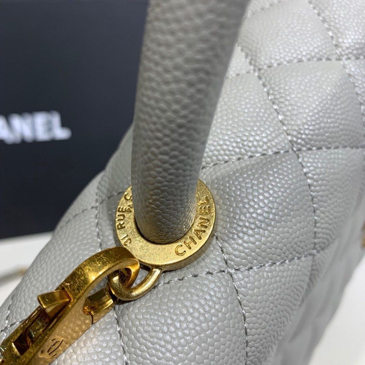 ChanelLarge GlamIap Bag With Top Handle Grey For Women Handbags, Shoulder And Crossbody Bags 11in/28cm A92991