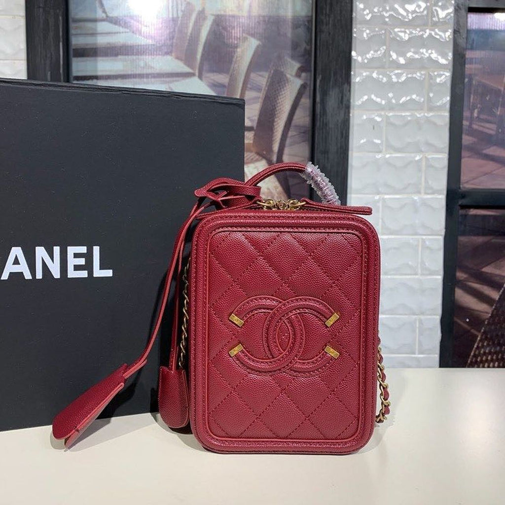 Chanel ligree Vertical Vanity Case Bag Burgundy For Women Handbags, Shoulder And Crossbody Bags 6.7in/17cm